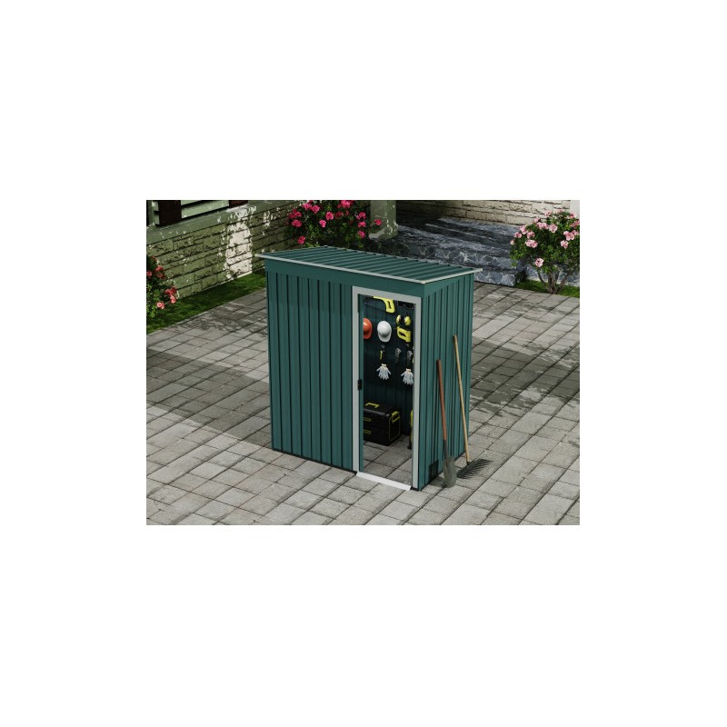 CASETA DE METAL | PUERTAS CORREDERAS 91X151X182CM (1.37M2) VERDE SUNGARDEN