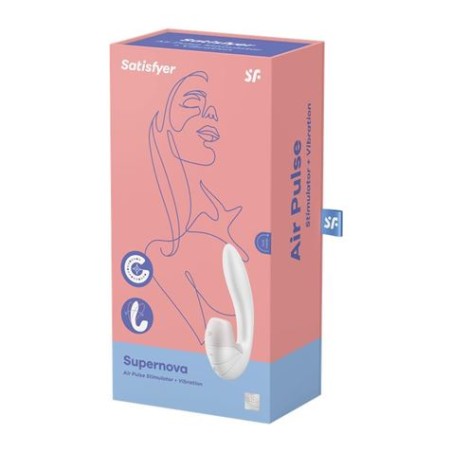 SUCCIONADOR Y VIBRADOR PUNTO G SUPERNOVA BLANCO SATISFYER