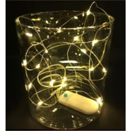 HILO LUMINOSO FUNCION FLASH CON MANDO 20 LEDS 2 METRO BLANCO FRIO