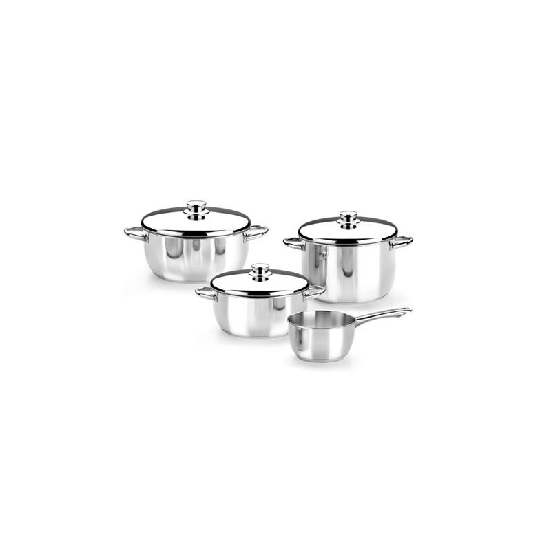 BATERIA DE COCINA 4 PIEZAS ACERO INOX OPTIMA TAPAS ACERO MONIX