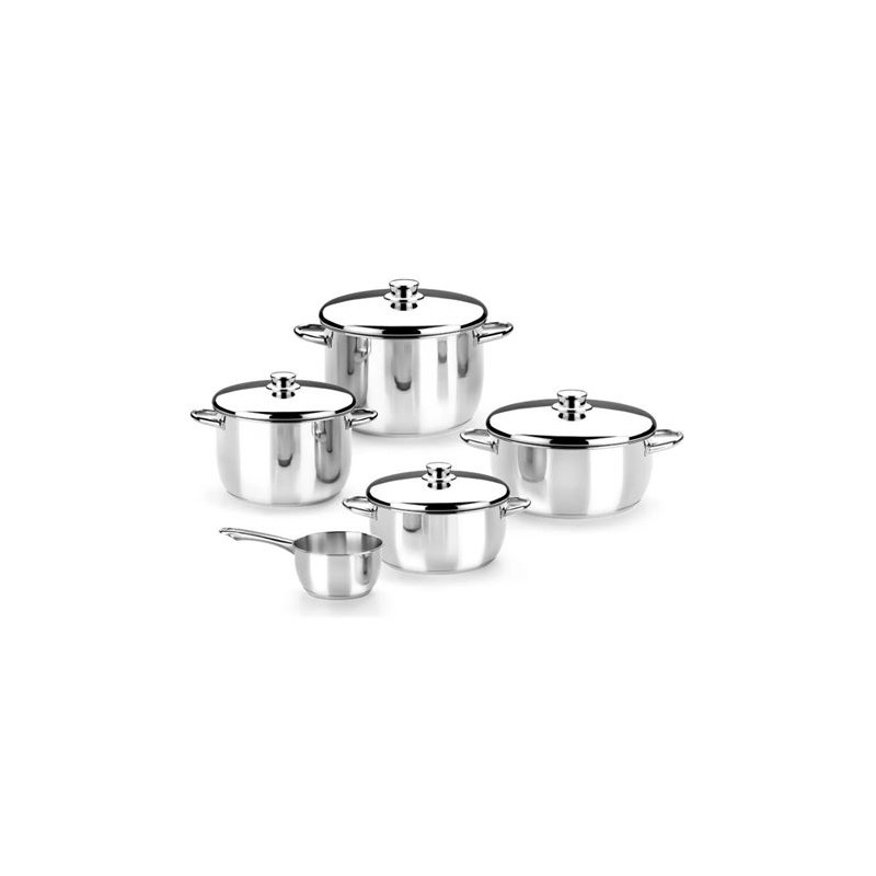 BATERIA DE COCINA 5 PIEZAS ACERO INOX OPTIMA TAPAS ACERO MONIX