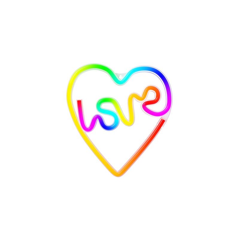 LAMPARA DECORATIVA NEON LED LOVE IN HEART FOREVER