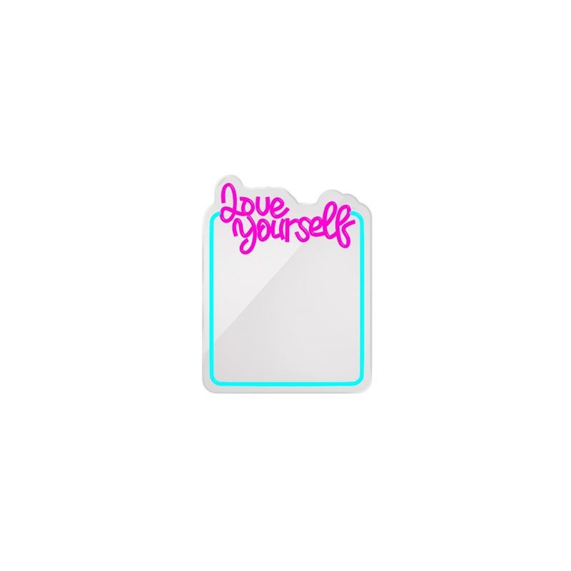 ESPEJO DECORATIVO CON NEON LED LOVE YOURSELF FOREVER