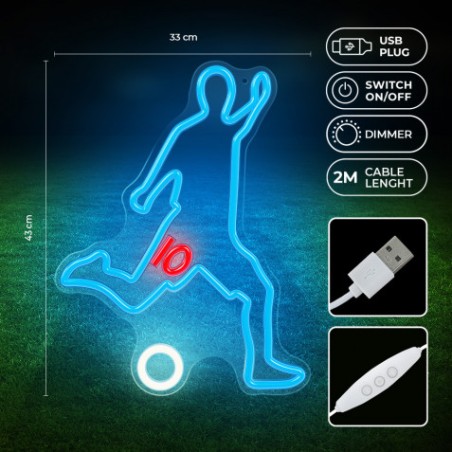 LAMPARA DECORATIVA NEON LED FOOTBALLER FOREVER