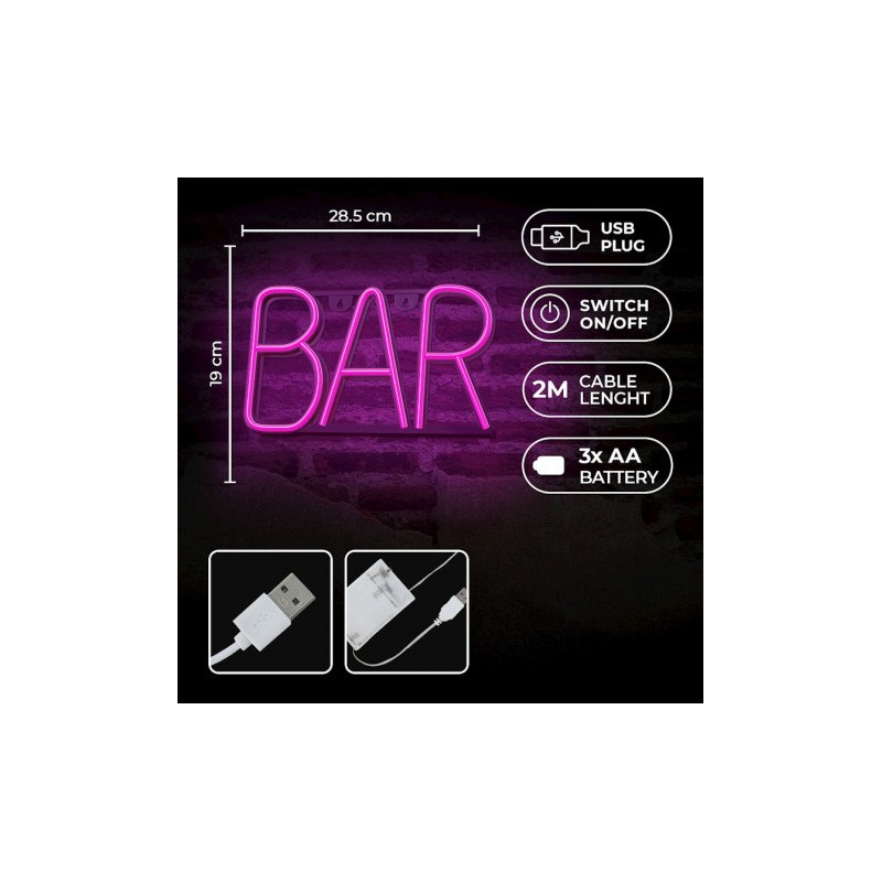 LAMPARA DECORATIVA NEON LED BAR FOREVER