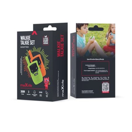 PACK 2 WALKIE TALKIE MXWT-100 VERDE NARANJA MAXLIFE