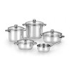 BATERIA DE COCINA 5 PIEZAS ACERO INOX OPTIMA TAPAS VIDRIO MONIX
