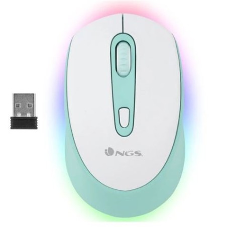 RATON INALAMBRICO BLUETOOTH RECARGABLE 2400 DPI VERDE MENTA NGS