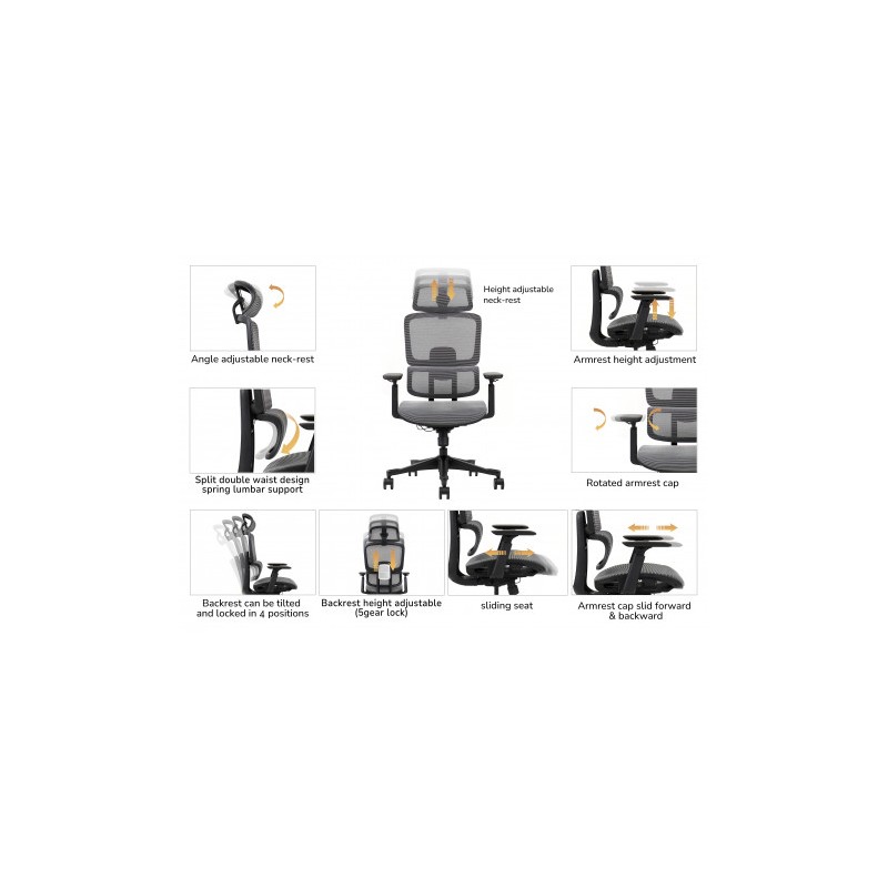 SILLA OFICINA GAMA SENIOR SE1400 CROMAD