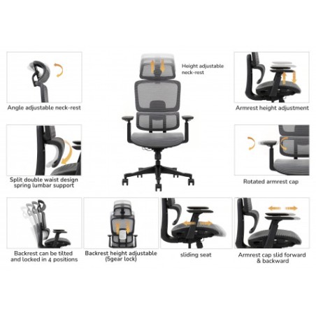 SILLA OFICINA GAMA SENIOR SE1400 CROMAD