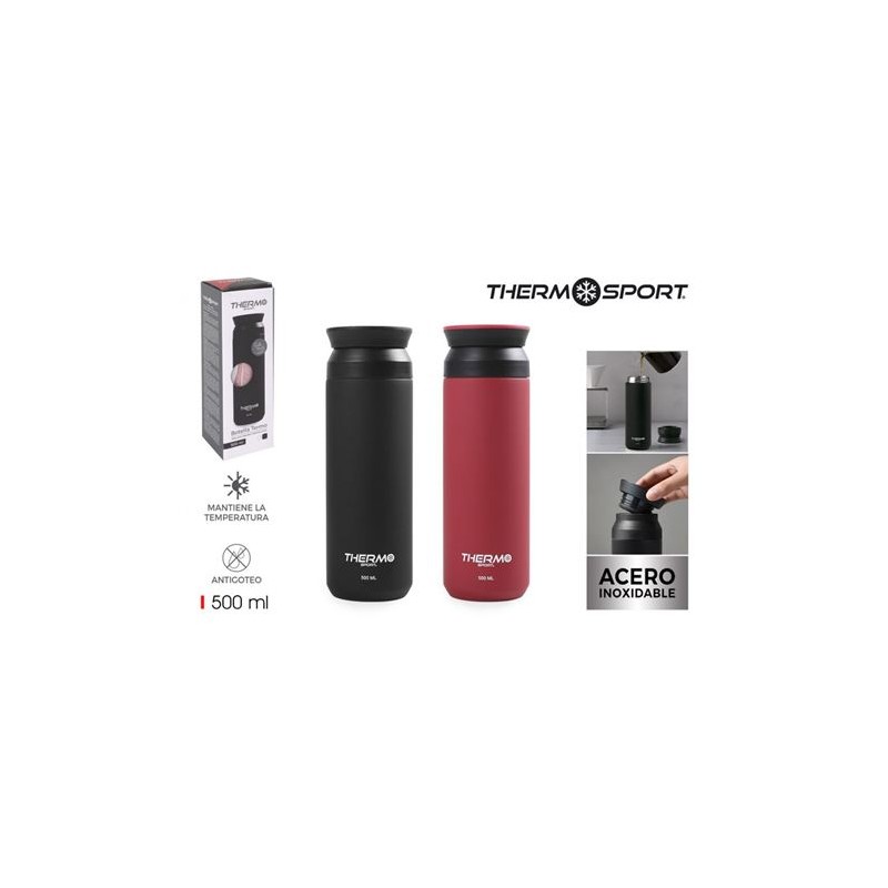 BOTELLA ACERO INOXIDABLE TERMO 500ML...