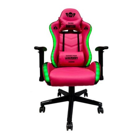 SILLA GAMING RGB SERIE RAPTOR LEGENDARY ROSA CROMAD