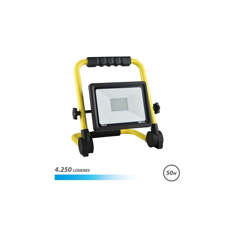 FOCO LED 50W 6500K CON SOPORTE PLEGABLE ELBAT