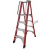 ESCALERA ELECTRICISTA FIBRA DE VIDRIO + ALUMINIO 5 PELDAÑOS MADER