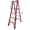 ESCALERA ELECTRICISTA FIBRA DE VIDRIO + ALUMINIO 6 PELDAÑOS MADER
