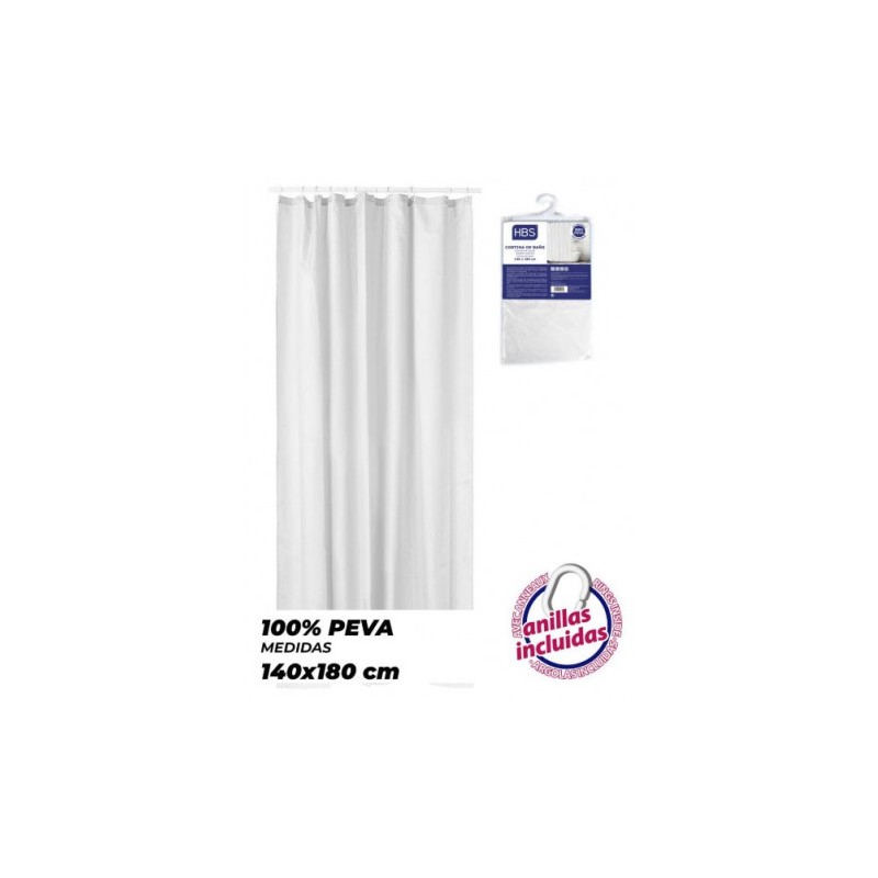 CORTINA DE BAÑO 140X180 BLANCA HBS