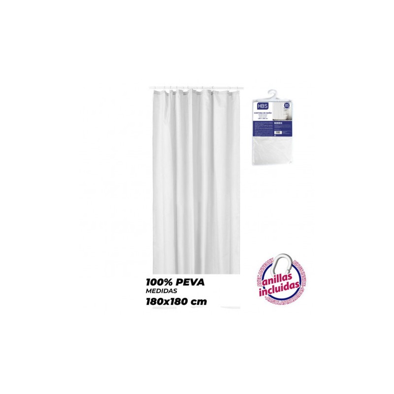 CORTINA DE BAÑO 180X180 BLANCA HBS
