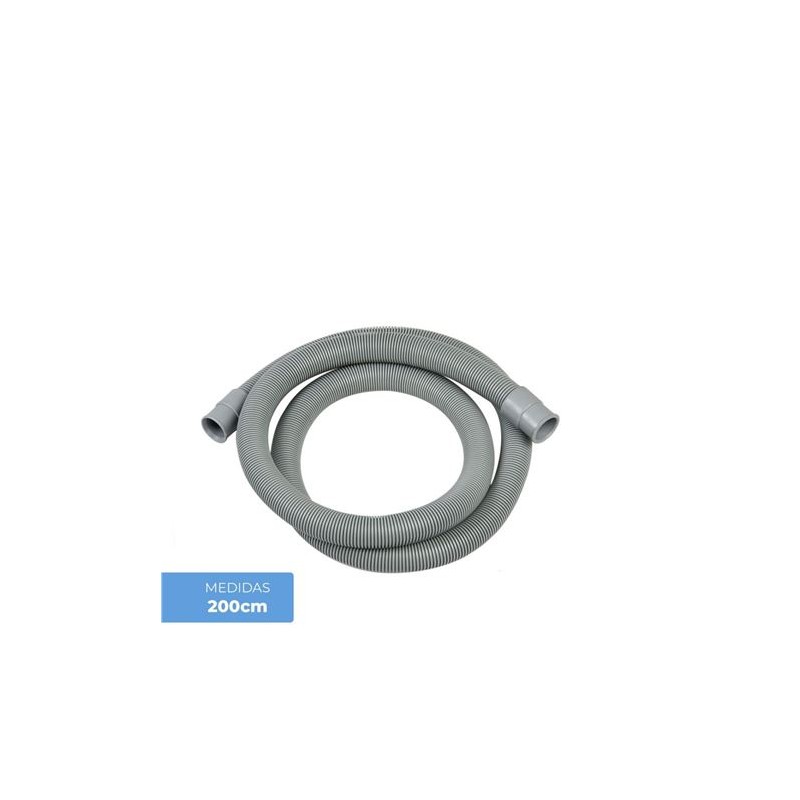 TUBO DESAGUE LAVADORAS 200CM GRIS