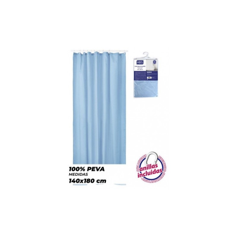 CORTINA DE BAÑO 140X180 AZUL HBS