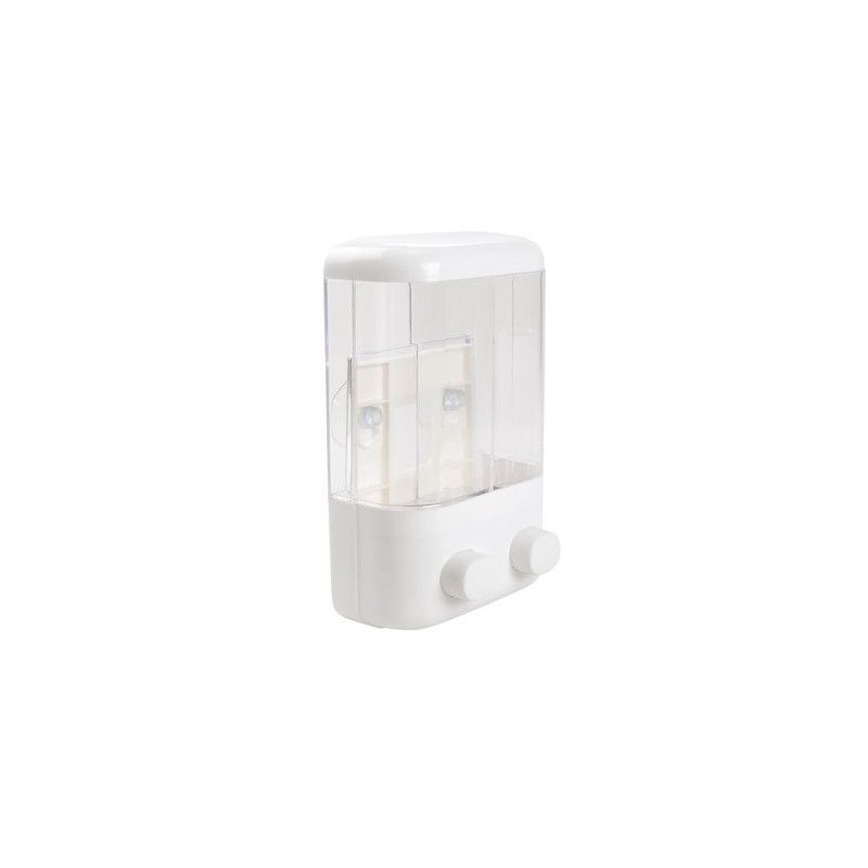DISPENSADOR JABON-CHAMPU BAÑO 2X500ML BLANCO