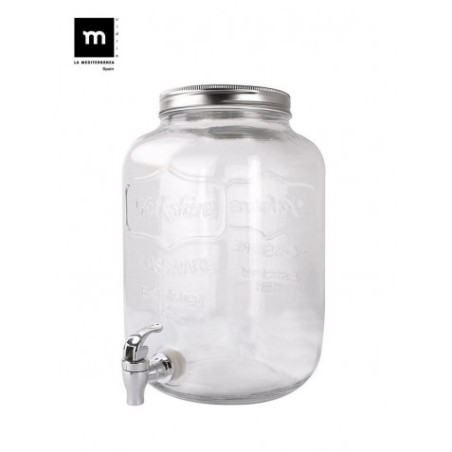 TARRO VIDRIO DISPENSADOR CON GRIFO 4 LITROS LA MEDITERRANEA