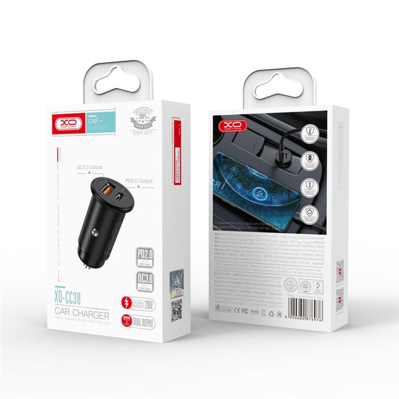 CARGADOR MECHERO CC38 QC 3.0 20W XO - XOCC38-3