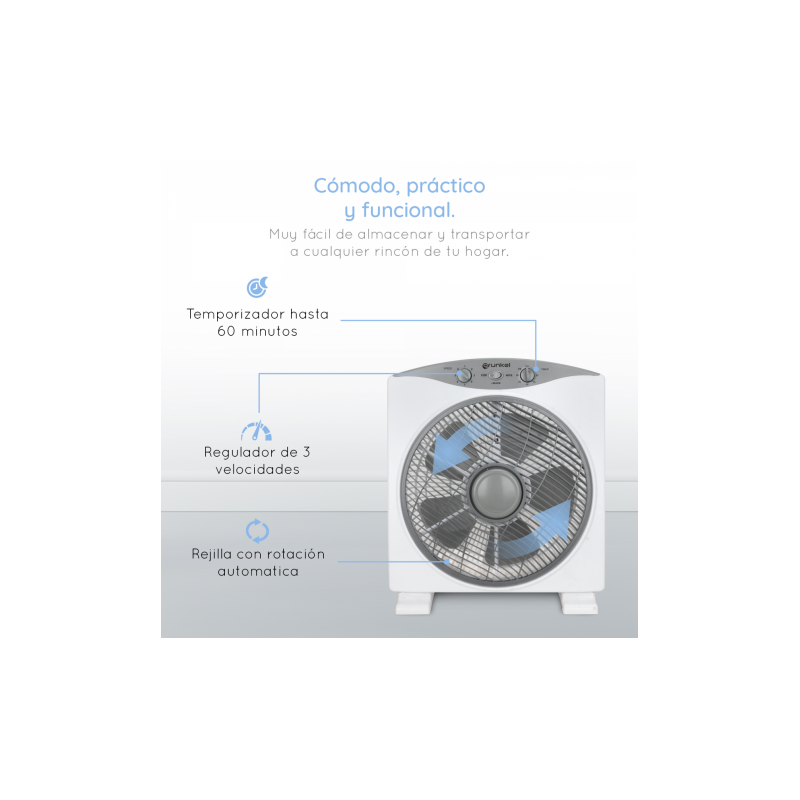 VENTILADOR SOBREMESA 30CM 50W 3...