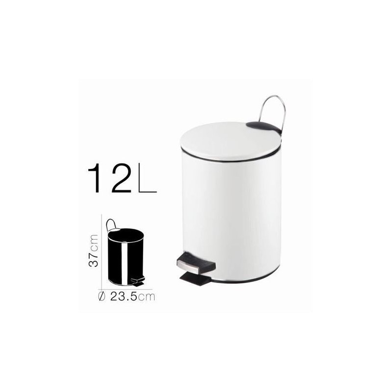 PAPELERA METALICA CON PEDAL BLANCA...