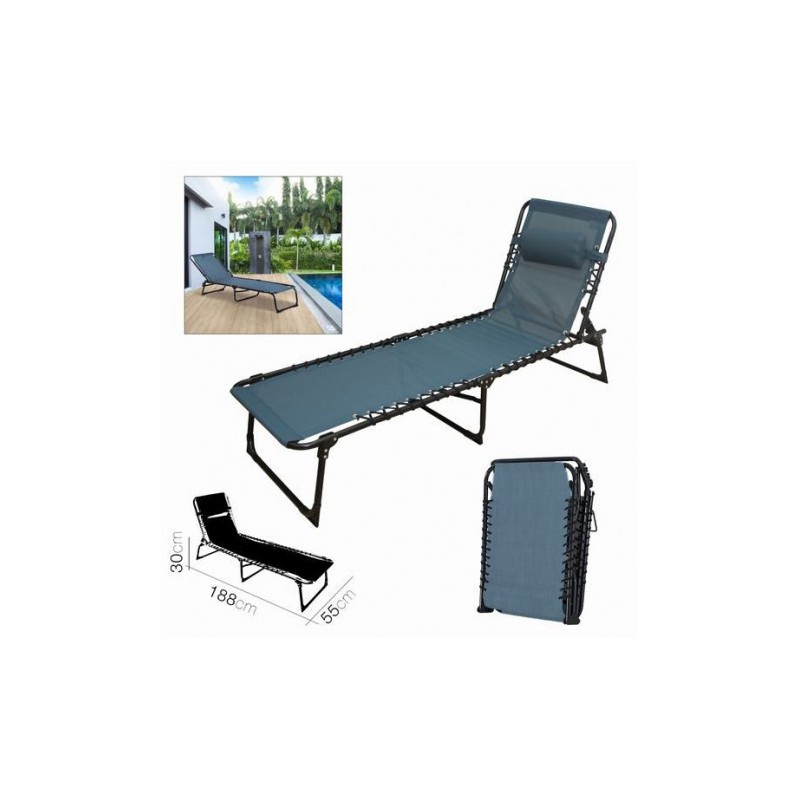 TUMBONA AZUL OSCURA PLEGABLE 188X55X30