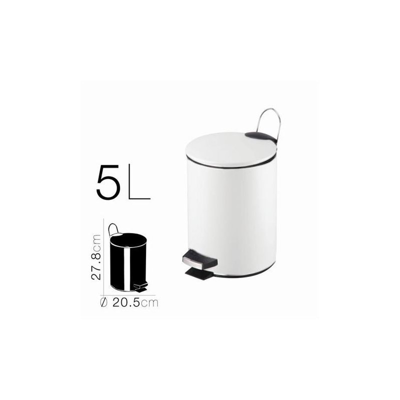 PAPELERA METALICA CON PEDAL BLANCA...