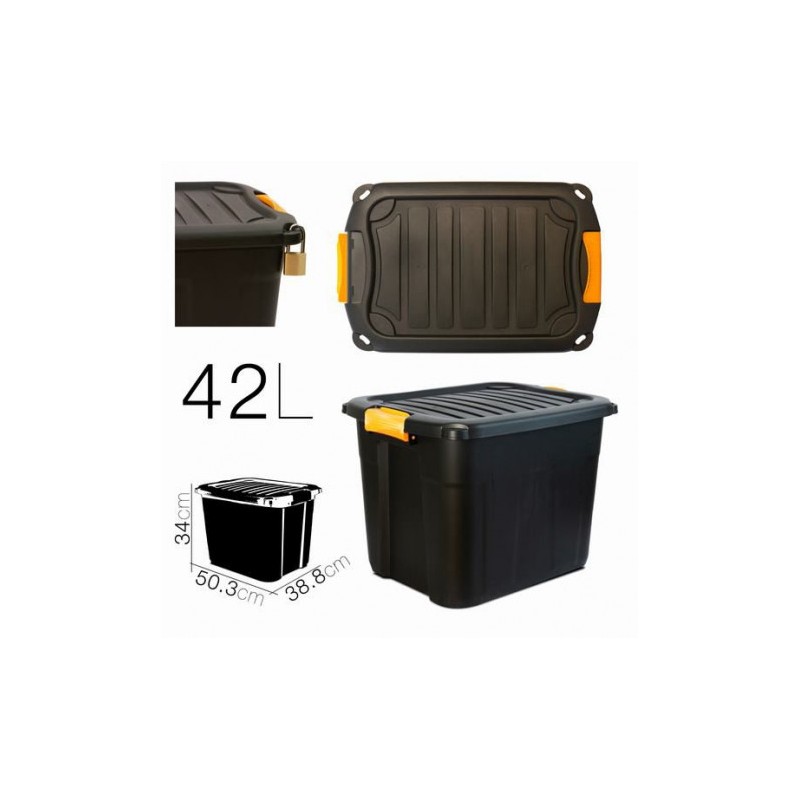 CAJA DE ALMACENAJE 50.3X38.8X34CM NEGRA PARABOX