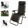 TUMBONA RECLINABLE CON ALMOHADA NEGRA