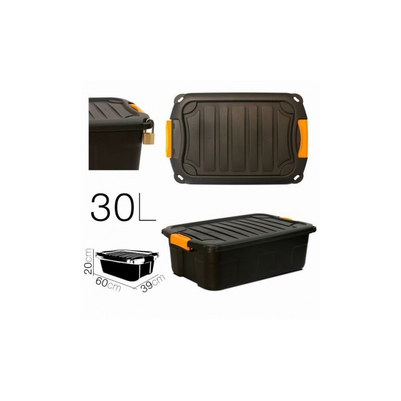 CAJA DE ALMACENAJE 60X39X20CM NEGRA PARABOX
