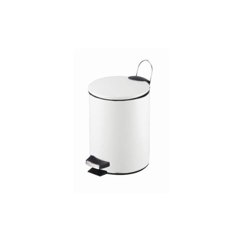 PAPELERA METALICA CON PEDAL BLANCA...