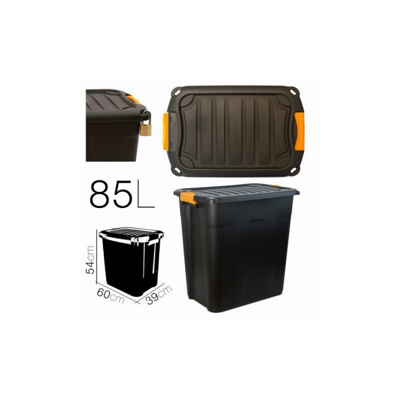 CAJA DE ALMACENAJE 60X39X54CM NEGRA PARABOX