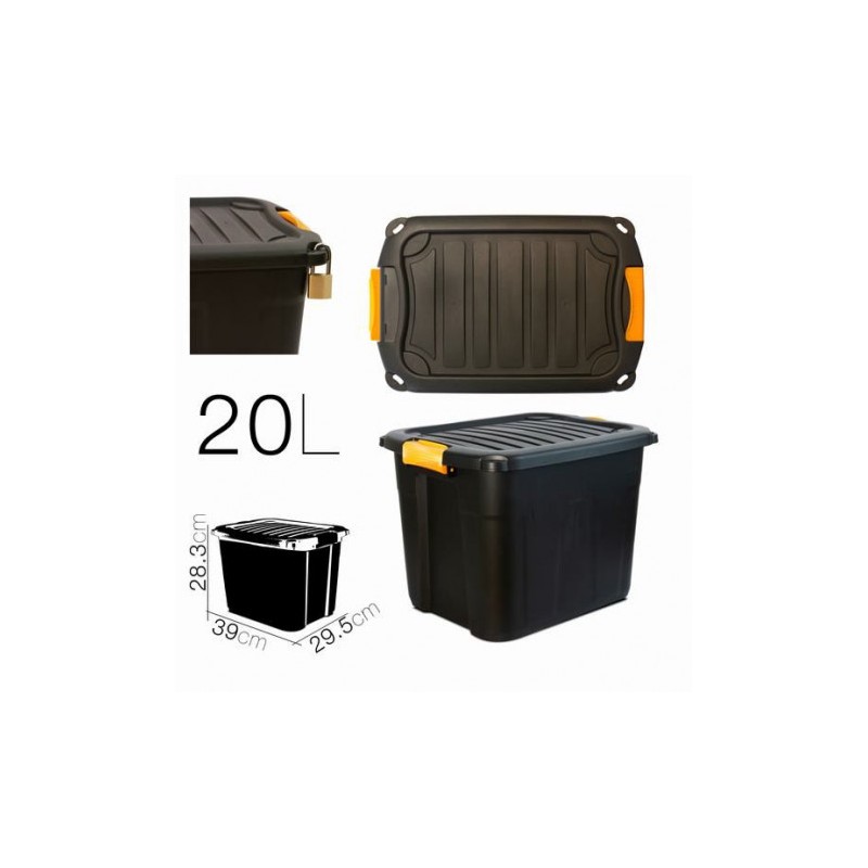 CAJA DE ALMACENAJE 39X29.5X28.3CM NEGRA PARABOX