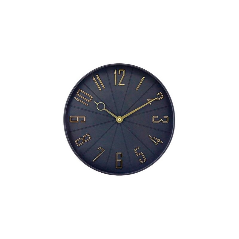 RELOJ DE PARED NEGRO DORADO CON...