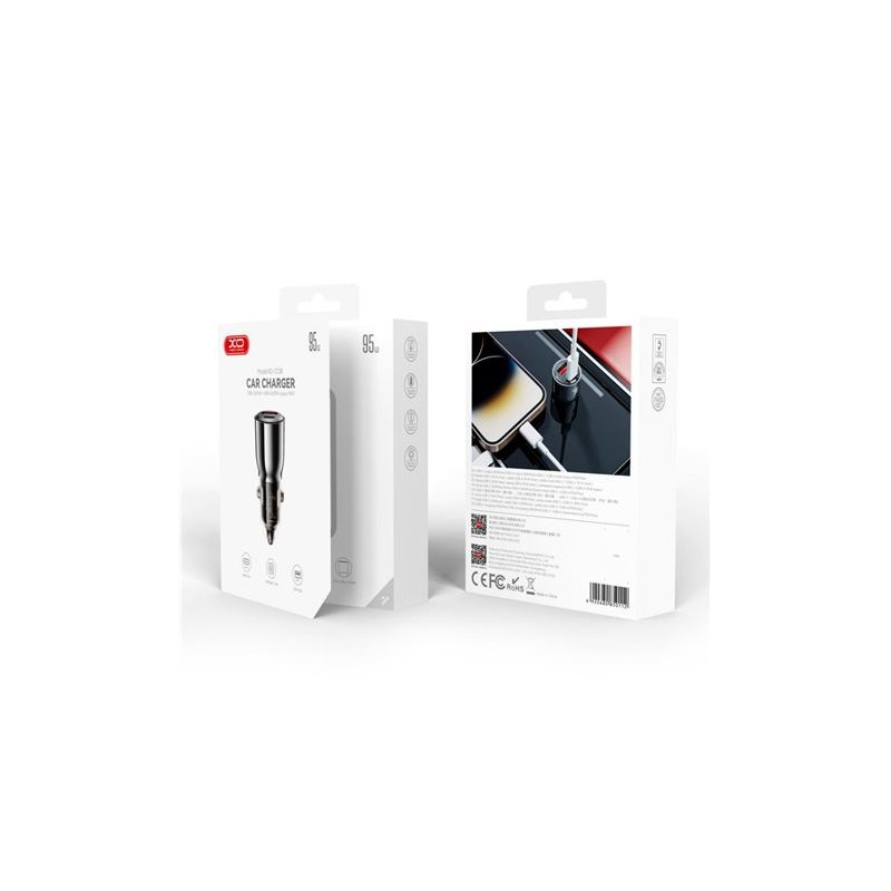 CARGADOR COCHE 2USB 65W+30W 95W XO
