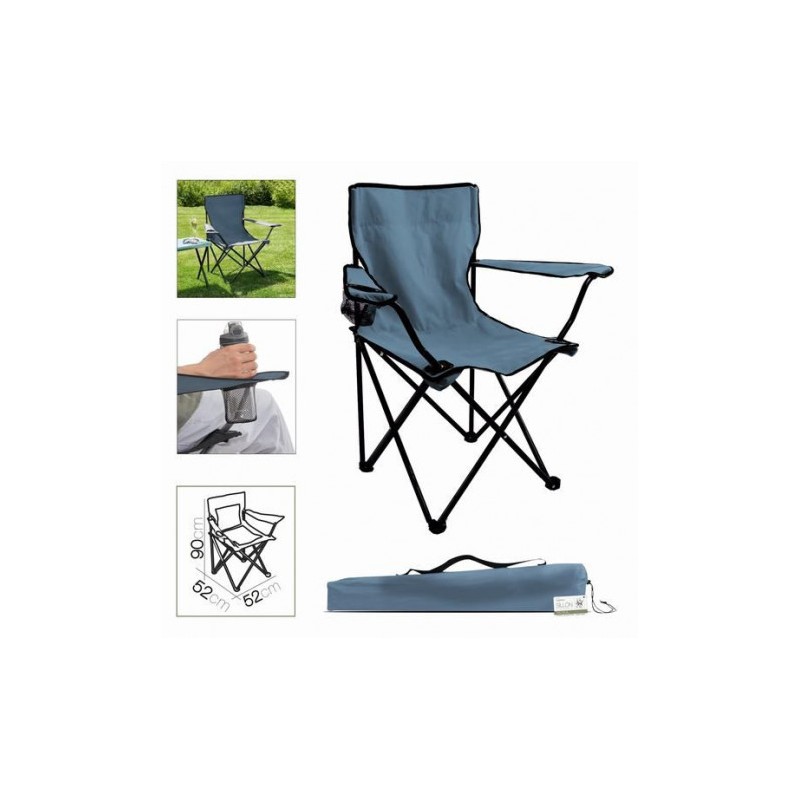 SILLA CAMPING PLEGABLE AZUL MARINO...