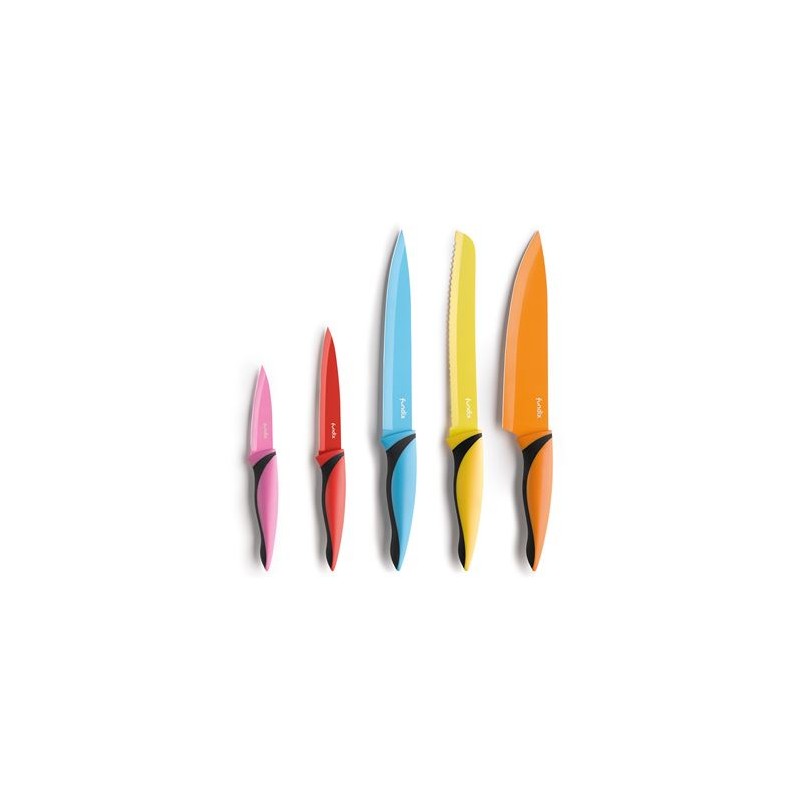 SET 5 CUCHILLOS ACERO COLORES CASTEY