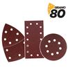 SET DE 9 LIJAS GRANO 80 PARA LIJADORA MODELO BL0151 - BL0170