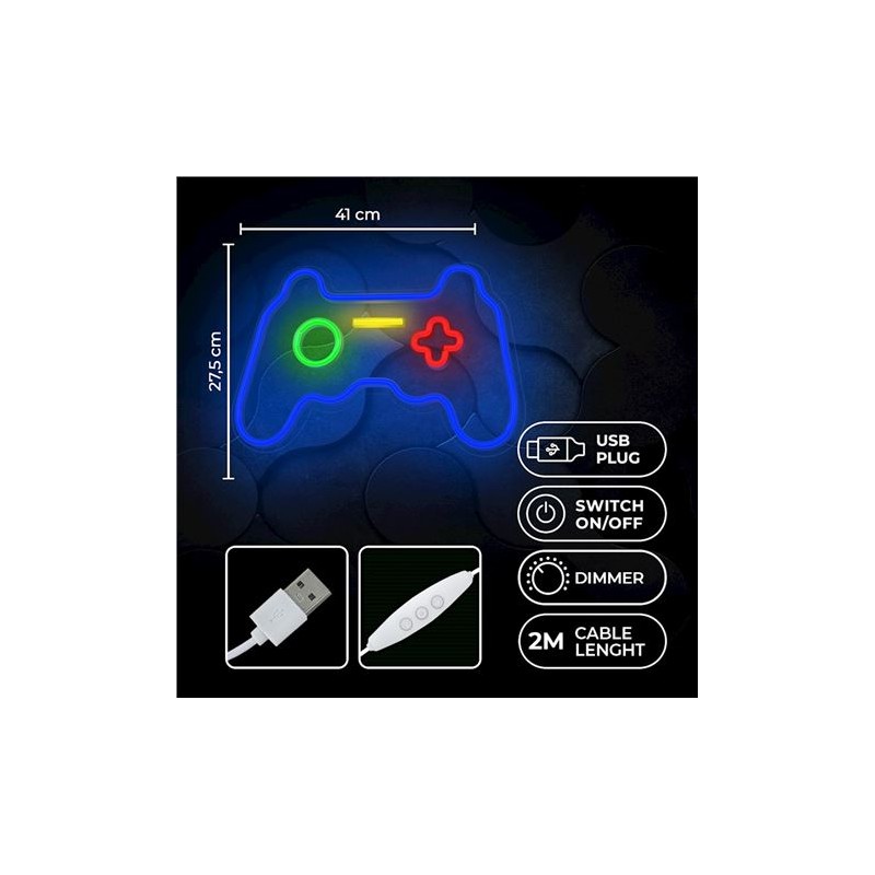 LAMPARA DECORATIVA NEON LED GAMEPAD...