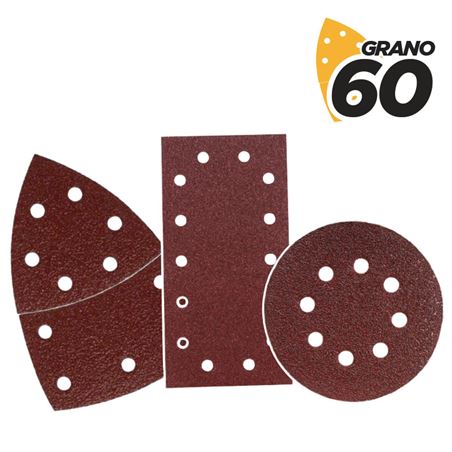 SET DE 9 LIJAS GRANO 60 PARA LIJADORA MODELO BL0151 - BL0169
