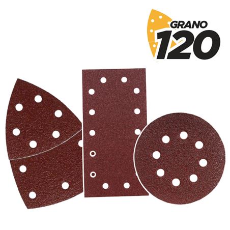 SET DE 9 LIJAS GRANO 120 PARA LIJADORA MODELO BL0151 - BL0171