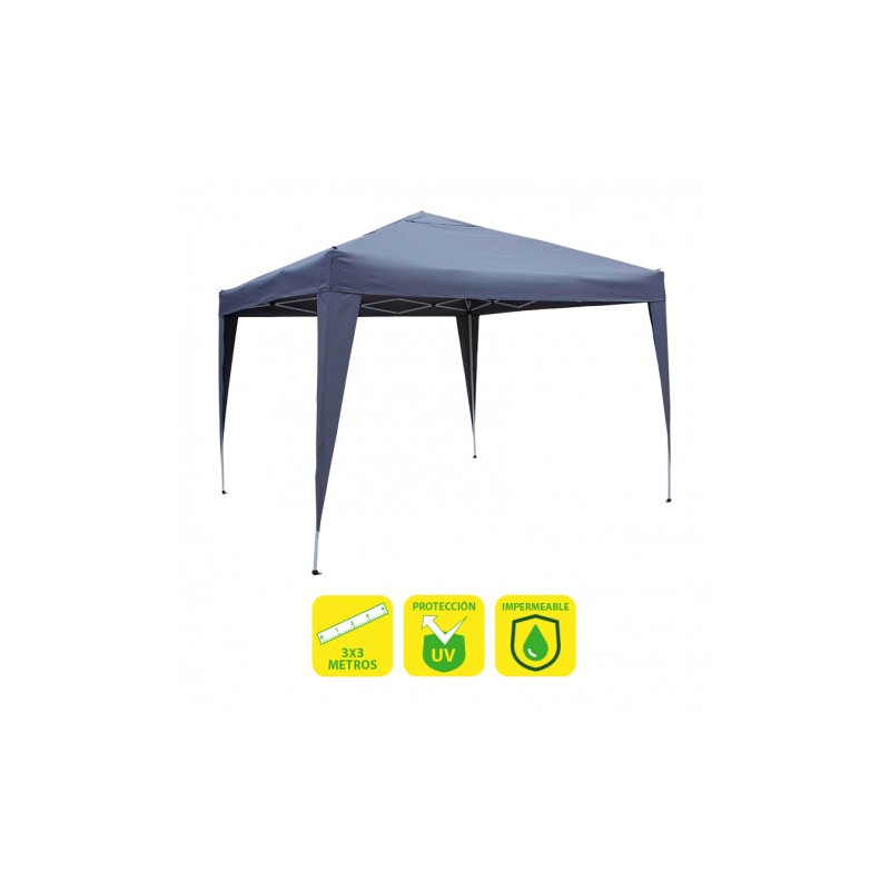CARPA PLEGABLE ACERO 3X3 METROS AZUL OSCURO SUNGARDEN