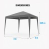 CARPA ACERO RAFIA 3X3 METROS GRIS DESMONTABLE SUNGARDEN