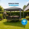 CARPA ACERO RAFIA 3X3 METROS GRIS DESMONTABLE SUNGARDEN