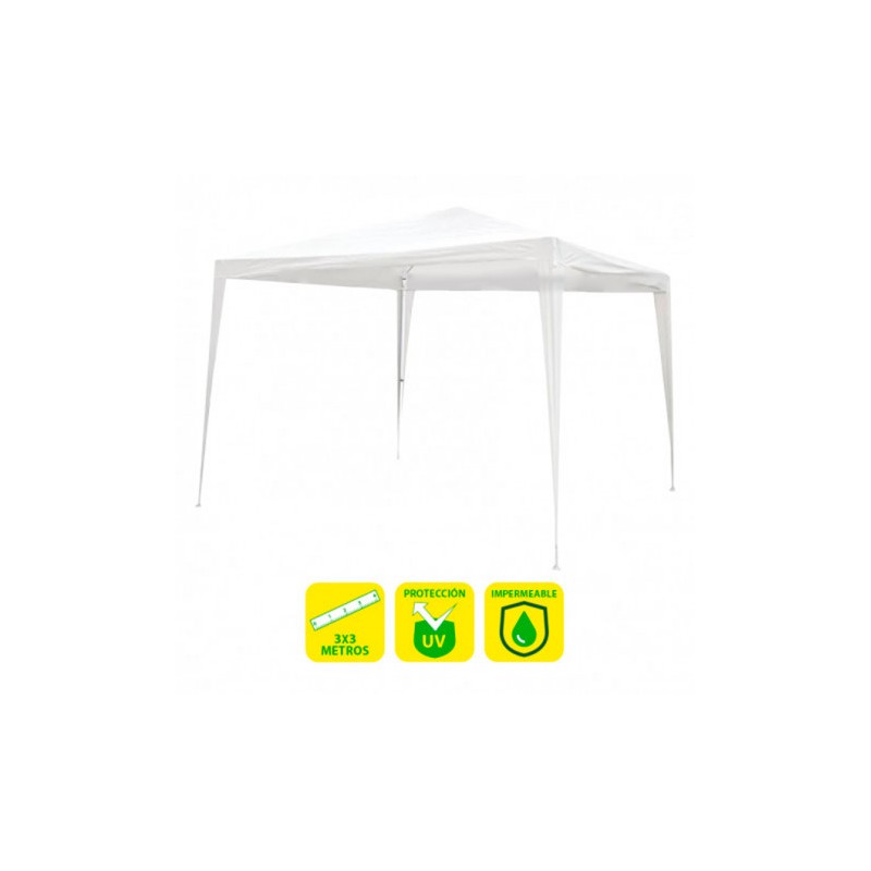 CARPA ACERO RAFIA 3X3 METROS BLANCA DESMONTABLE SUNGARDEN