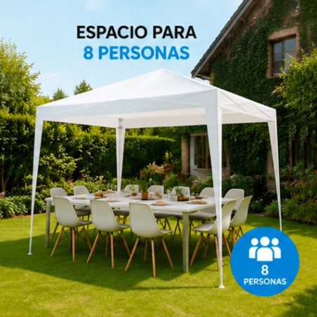 CARPA ACERO RAFIA 3X3 METROS BLANCA DESMONTABLE SUNGARDEN