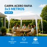 CARPA ACERO RAFIA 3X3 METROS BLANCA DESMONTABLE SUNGARDEN